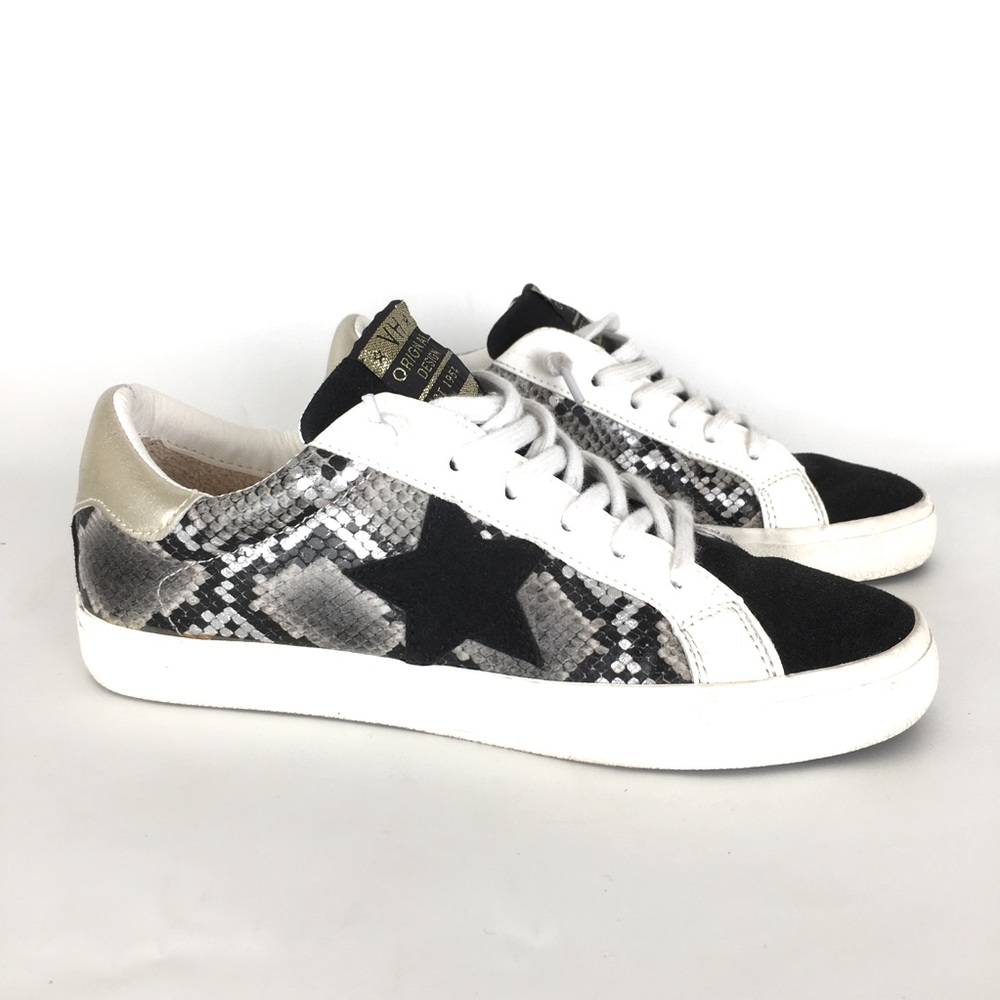 Vintage Havana Sonny Snakeskin Sneaker Shoes Women’s Size 8 Black White